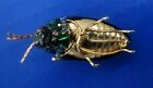 Old Vintage Antique Victorian Real Iridescent Green Beatle Brooch Pin   Earrings