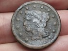 1849 Braided Hair Large Cent Penny- Vg fine Details