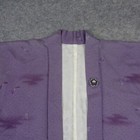 Vintage Japanese Kimono Womens Haori Jacket Purple Floral Textured Shibori Asian