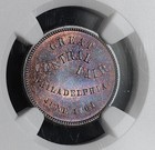 1864 Ngc Ms65bn Colorful  Philadelphia Great Central Fair  Washington Portrait