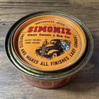 Vintage Simoniz Car Wax Tin Orange Metal Advertising Can Auto Paste Polish Vtg