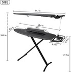 Steel Top Extra Wide Ironing Board With Sleeve Board And Adjustable Iron Rest