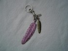 New Authentic Coach Rouge Metal Feathers Key Chain purse Charm   20170 Nwt s