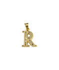 10k 2 5mm Rope Chain R Initial Alphabet Pendant 16 -28  Gold Set Charm Necklace