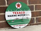 Texaco Marine Gasoline Oil Gas Metal Round Sign