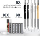 Mr  Pen- Metal Mechanical Pencil Set With 5 Count  pack Of 1   Multi-color 