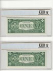 Two 2  1957b  1 Silver Certificate Star Notes Choice Pcgs 64 Ppq Sequential Sns
