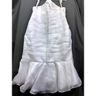 Alfred Angelo 2239 White Strapless Ruched Mini Wedding Dress Floral Detail Sz 12