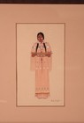 Kiowa Guash Painting By Acee Blue Eagle   Ca  1930 - 1935   9 375  H X 5 375  W