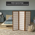 Red Lantern 4 Ft  Short Window Pane Shoji Screen - Walnut - 3 Panels Wp48-wal-3p
