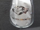 The Veil Brewing Brewery Stem Beer Glass Platinum Logo 16oz Pour Bar Richmond Va