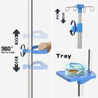 Iv Pole With Wheels Medical Portable Iv Stand With 4 Hooks And Tray 52 3    To 70 