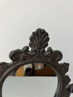 Vintage Antique Cast Iron Standing Vanity Mirror Swivel Hinged Ornate So Nice 