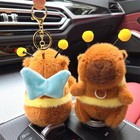 Cute Capybara Pulls Shakes Wings Bees Plush Toys Keychain Backpack Pendant De-wa