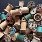 Vintage Empty Wooden Sewing Thread Spools Lot  109 Various Sizes Brands