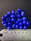25 Glass Beads - 10mm Triangle Antique Blue  b1357 