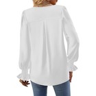 Lady Tunic Blouse Pullover Tops T-shirt Plain Long Sleeve V Neck Casual Summer      