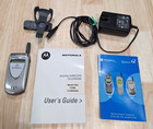 Vintage Motorola V60i  c  Silver Flip Cell Phone Tested Working Qwest Bundle