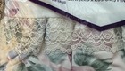 Vtg Queen Flat Sheet Floral Pink Blue Lace Ruffles Cottagecore Shabby Chic Nos