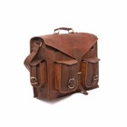 Men Vintage Slj Original Leather Satchel School Military Shoulder Bag Messenger