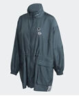 Adidas Originals Women Legacy Blue Long Windbreaker Size S Nwt