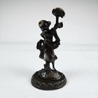 Vtg Antique Bronze Dancer Figurine Dutch Indian Girl Statue Sculpture Tambourine