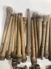 Wood Bobbins Rusty  Damage  Dirty  Quills Vintage Industrial Lot Of 50