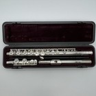 Yamaha Yfl-221 Student Flute Nickel Silver Plated Used With Hard Case From Japan