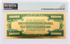 1928  10 000 Woods mellon 100mg 24k Gold Certificate Commemorative Pmg 70