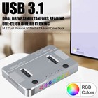 M 2 Nvme Sata Hard Drive Cloner Duplicator Dock   Dual Bay 10gbps Type-c Usb 3 1