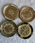 Vintage Florentine Wood Coasters Italy Set Of 4 Handcrafted Unused