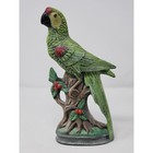 Beautiful Vintage Ceramic Parrot Statue Holly Leaves And Berries