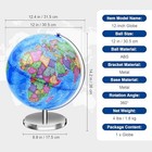 12  Educational Spinning World Globe For Kids   Adults - Interactive Earth Map D