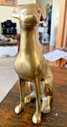 Vintage Solid Brass Dog Figurine Antique Decor Statue 7  2 Pounds   Must See