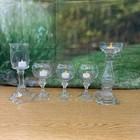 Glass Candle Holders With Led Tea Lights For Wedding Or Home D  cor-set Of 5