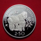 1975 Zaires 2   Za  res Silver Gem Proof - Mountain Gorilla