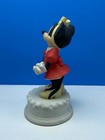 Disney Minnie Mouse Figurine With Pink Yellow Bow Ceramic 8 tall Music Box