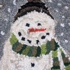 Hand Hooked Folk Art Let It Snow Snowman Rug Mat 23    X 18   
