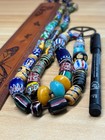 African Trade Beads Antique Venetian Chevron Kente Millefiori Feather  Zen Peace