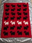 Vintage Vuteks Yugoslavia Crown Crafts Reversible Scottish Terrier Blanket
