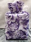 Purple   Lavender Flowers Handmade Square Tissue Box Cover Cotton Fabric