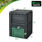 80 Gallon Compost Bin Garden Waste Container Grass Food Trash Barrel Fertilizer
