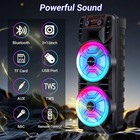 Bluetooth Party Speaker Dual 12  Subwoofer Heavy Bass Sound System W  Mic  Fm