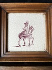 Antique Set Of 4 X Dutch Framed Delft Tile Several Figures  18th C  Manganese