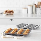 Amazon Basics Nonstick Round Muffin Baking Pan  12 Cups  Set Of 2  Gray  13 9x10