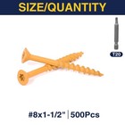 500pcs Wood Screws 1-1 2 Inch - Deck Screws  8 X 1-1 2   Torx Drive Exterior    