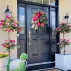 Spring Summer Wreath For Front Door hot Pink Peony Wreath  Valentine Decor ho   