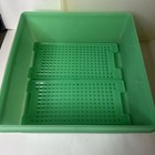 Vtg Tupperware Jadeite Green Large Square Keeper  166-9  Two Crisper Trays