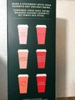 New Starbucks 2019 Winter Holiday Christmas Reusable Hot Cups 6 Pack Lids Reds