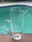 Vintage Tall Cocktail Pitcher Clear Glass Spouted 9    Classic Barware Martini